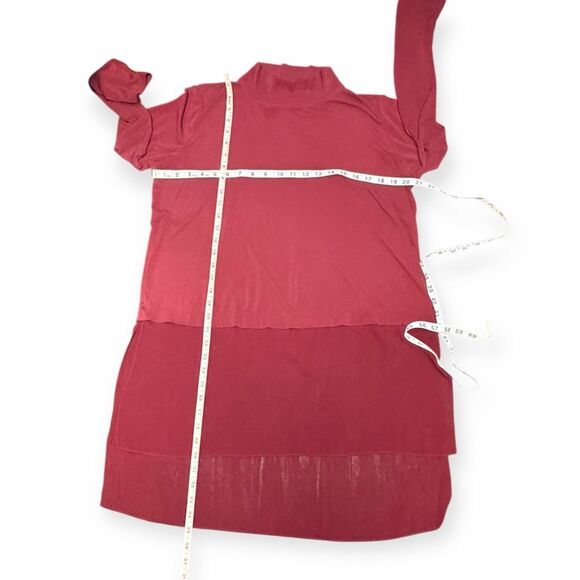 EILEEN FISHER Women’s Red Long Sleeve Layered Tunic Top Size Medium - Picture 3 of 4